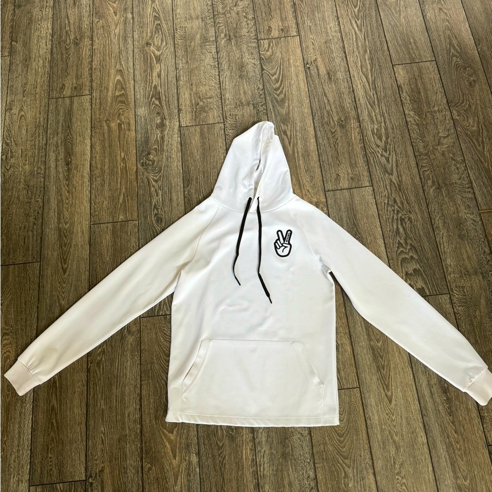 Deuce - White Hoodie with Peace Sign